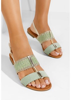 Zielone sandały płaski Almita ze sklepu Zapatos w kategorii Sandały damskie - zdjęcie 170990397