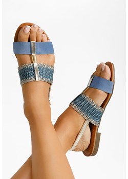 Niebieskie sandały płaski Almita ze sklepu Zapatos w kategorii Sandały damskie - zdjęcie 170990399