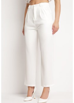 Białe Spodnie Garniturowe Zapinane na Suwak Allegretta ze sklepu Born2be Odzież w kategorii Spodnie damskie - zdjęcie 170992467