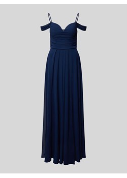 Długa sukienka w jednolitym kolorze z marszczeniami ze sklepu Peek&Cloppenburg  w kategorii Sukienki - zdjęcie 170992768