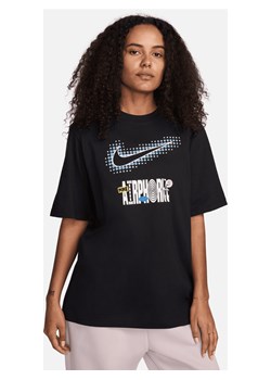 Damski T-shirt z nadrukiem Nike Sportswear - Czerń ze sklepu Nike poland w kategorii Bluzki damskie - zdjęcie 170993436