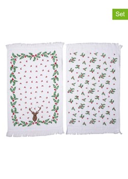 Clayre &amp; Eef Ręczniki (2 szt.) w kolorze biało-szarym do rąk - 66 x 40 cm ze sklepu Limango Polska w kategorii Ręczniki - zdjęcie 170994638