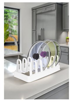 Violeta Home Uchwyt w kolorze białym na pokrywki - 35,5 x 12 x 17,5 cm ze sklepu Limango Polska w kategorii Akcesoria kuchenne - zdjęcie 170995466