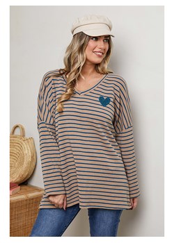 Plus Size Company Koszulka &quot;Divora&quot; w kolorze beżowo-niebieskim ze sklepu Limango Polska w kategorii Bluzki damskie - zdjęcie 170998639