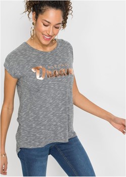 Długi shirt z wypukłym napisem ze sklepu bonprix w kategorii Bluzki damskie - zdjęcie 170998948