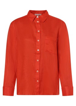 Marie Lund Lniana bluzka damska Kobiety len pomarańczowy jednolity ze sklepu vangraaf w kategorii Koszule damskie - zdjęcie 170999285