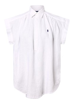 Polo Ralph Lauren Lniana bluzka damska Kobiety len biały jednolity ze sklepu vangraaf w kategorii Koszule damskie - zdjęcie 170999299
