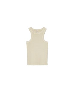 Cropp - Kremowy prążkowany top - kremowy ze sklepu Cropp w kategorii Bluzki damskie - zdjęcie 171000428