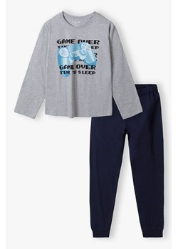 Piżama chłopięca z długim rękawem z napisem "Game over time to sleep" ze sklepu 5.10.15 w kategorii Piżamy dziecięce - zdjęcie 171001259