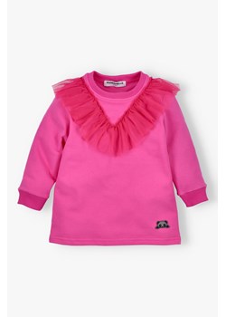 Tunika Bella ozdobną falbanką różowa ze sklepu 5.10.15 w kategorii Bluzki dziewczęce - zdjęcie 171001338