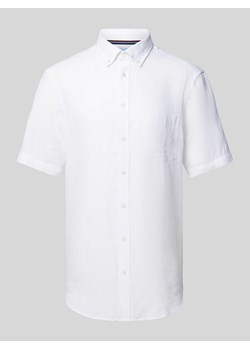 Koszula lniana o kroju regular fit z kołnierzykiem typu button down ze sklepu Peek&Cloppenburg  w kategorii Koszule męskie - zdjęcie 171001857
