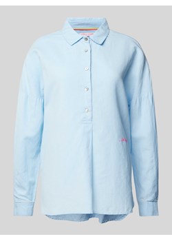 Bluzka lniana z wyhaftowanym logo ze sklepu Peek&Cloppenburg  w kategorii Koszule damskie - zdjęcie 171001889