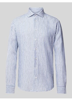 Koszula lniana o kroju casual slim fit ze wzorem w paski model ‘SYDNEY’ ze sklepu Peek&Cloppenburg  w kategorii Koszule męskie - zdjęcie 171001947