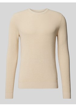 Sweter z dzianiny z okrągłym dekoltem ze sklepu Peek&Cloppenburg  w kategorii Swetry męskie - zdjęcie 171002086