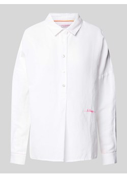 Bluzka lniana z wyhaftowanym logo ze sklepu Peek&Cloppenburg  w kategorii Koszule damskie - zdjęcie 171002088