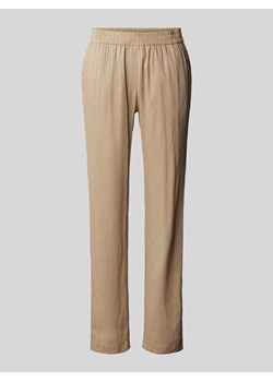 Spodnie lniane o kroju tapered fit z elastycznym pasem ze sklepu Peek&Cloppenburg  w kategorii Spodnie damskie - zdjęcie 171002139