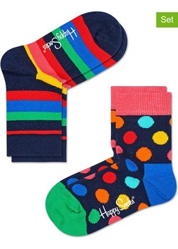 Happy Socks Skarpety (4 pary) &quot;Stripes and Dots&quot; ze wzorem ze sklepu Limango Polska w kategorii Skarpetki dziecięce - zdjęcie 171004115