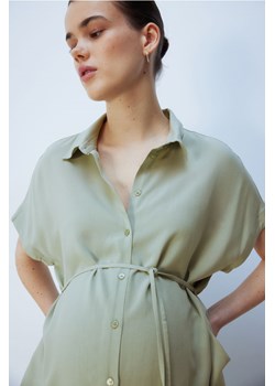 H & M - MAMA Bluzka z wiązanym paskiem - Zielony ze sklepu H&M w kategorii Bluzki ciążowe - zdjęcie 171004218