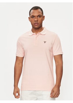Guess Polo F3GP00 K9WF1 Różowy Regular Fit ze sklepu MODIVO w kategorii T-shirty męskie - zdjęcie 171006956
