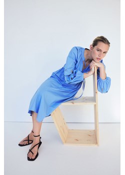 H & M - Bawełniana sukienka z haftem - Niebieski ze sklepu H&M w kategorii Sukienki - zdjęcie 171007726