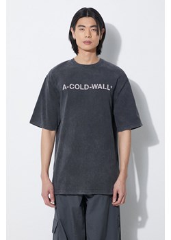A-COLD-WALL* t-shirt bawełniany Overdye Logo T-Shirt męski kolor czarny z nadrukiem ACWMTS186 ze sklepu PRM w kategorii T-shirty męskie - zdjęcie 171011988