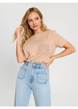 Sinsay - Koszulka z kieszonką - różowy ze sklepu Sinsay w kategorii Bluzki damskie - zdjęcie 171012088