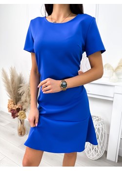 Kobaltowa Sukienka z Falbanką ze sklepu ModnaKiecka.pl w kategorii Sukienki - zdjęcie 171013105