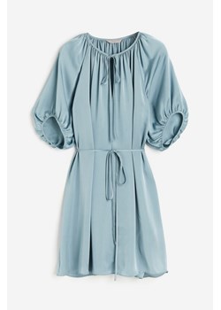 H & M - Satynowa sukienka z wiązaniem - Turkusowy ze sklepu H&M w kategorii Sukienki - zdjęcie 171013708