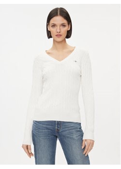 Gant Sweter 4800101 Écru Slim Fit ze sklepu MODIVO w kategorii Swetry damskie - zdjęcie 171014209