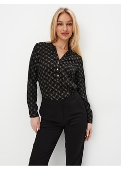 Mohito - Czarna bluzka z dekoltem V - czarny ze sklepu Mohito w kategorii Bluzki damskie - zdjęcie 171015059