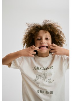 Reserved - Bawełniany t-shirt 3 pack - złamana biel ze sklepu Reserved w kategorii T-shirty chłopięce - zdjęcie 171017278
