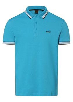 BOSS Green Męska koszulka polo - Paddy Mężczyźni Bawełna cyjan jednolity ze sklepu vangraaf w kategorii T-shirty męskie - zdjęcie 171017408