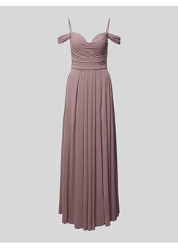 Długa sukienka w jednolitym kolorze z marszczeniami ze sklepu Peek&Cloppenburg  w kategorii Sukienki - zdjęcie 171018199