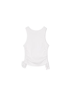 Cropp - Biały top z wiązaniami - biały ze sklepu Cropp w kategorii Bluzki damskie - zdjęcie 171018587