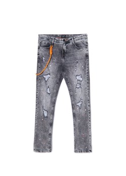 Cropp - Szare jeansy skinny z rozdarciami - jasny szary ze sklepu Cropp w kategorii Jeansy męskie - zdjęcie 171018668