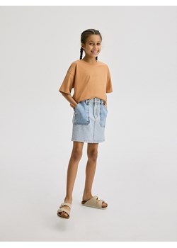 Reserved - Bawełniany t-shirt - miedziany ze sklepu Reserved w kategorii Bluzki dziewczęce - zdjęcie 171018906
