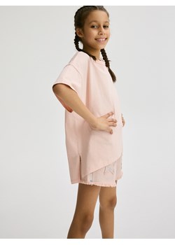 Reserved - Bawełniany t-shirt oversize - brzoskwiniowy ze sklepu Reserved w kategorii Bluzki dziewczęce - zdjęcie 171018938