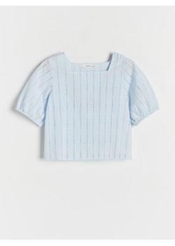 Reserved - Bluzka ażurowa - jasnoniebieski ze sklepu Reserved w kategorii Bluzki dziewczęce - zdjęcie 171019298