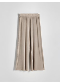 Reserved - Plisowane spodnie wide leg - beżowy ze sklepu Reserved w kategorii Spodnie damskie - zdjęcie 171019325