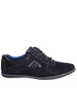Sznurowane męskie półbuty czarne pantofle /B5-1 16030 T333/ ze sklepu Pantofelek24.pl w kategorii Półbuty męskie - zdjęcie 171019486