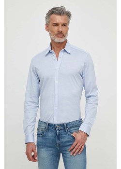 BOSS koszula bawełniana męska kolor niebieski regular 50513781 ze sklepu ANSWEAR.com w kategorii Koszule męskie - zdjęcie 171019835