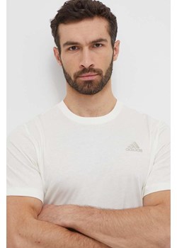 adidas t-shirt bawełniany męski kolor beżowy gładki IS1318 ze sklepu ANSWEAR.com w kategorii T-shirty męskie - zdjęcie 171020136