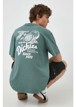 Dickies t-shirt bawełniany RAVEN TEE SS męski kolor zielony z nadrukiem DK0A4YYM ze sklepu ANSWEAR.com w kategorii T-shirty męskie - zdjęcie 171020146