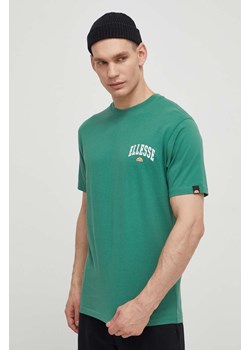 Ellesse t-shirt bawełniany Harvardo T-Shirt męski kolor zielony z nadrukiem SHV20245 ze sklepu ANSWEAR.com w kategorii T-shirty męskie - zdjęcie 171020206