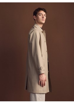 Reserved - Płaszcz z domieszką wiskozy - beżowy ze sklepu Reserved w kategorii Płaszcze męskie - zdjęcie 171023026