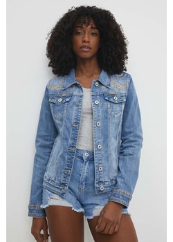 Answear Lab kurtka jeansowa damska kolor niebieski przejściowa ze sklepu ANSWEAR.com w kategorii Kurtki damskie - zdjęcie 171023957
