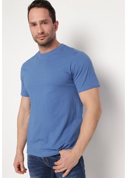Niebieska Koszulka T-shirt Bawełniany z Krótkim Rękawem Ereena ze sklepu Born2be Odzież w kategorii T-shirty męskie - zdjęcie 171024129