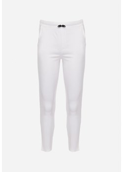 Białe Casualowe Spodnie z Elastyczną Gumką w Pasie i Ozdobnymi Sznurkami Penderia ze sklepu Born2be Odzież w kategorii Spodnie damskie - zdjęcie 171024369