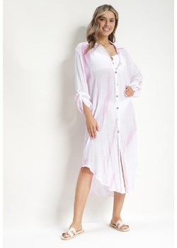 Jasnoróżowa Sukienka Oversize o Koszulowym Fasonie Rarosa ze sklepu Born2be Odzież w kategorii Sukienki - zdjęcie 171029139