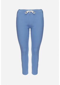 Niebieskie Spodnie z Wysokim Stanem oraz Gumką w Pasie i Regulowanymi Troczkami Berlioza ze sklepu Born2be Odzież w kategorii Spodnie damskie - zdjęcie 171029395